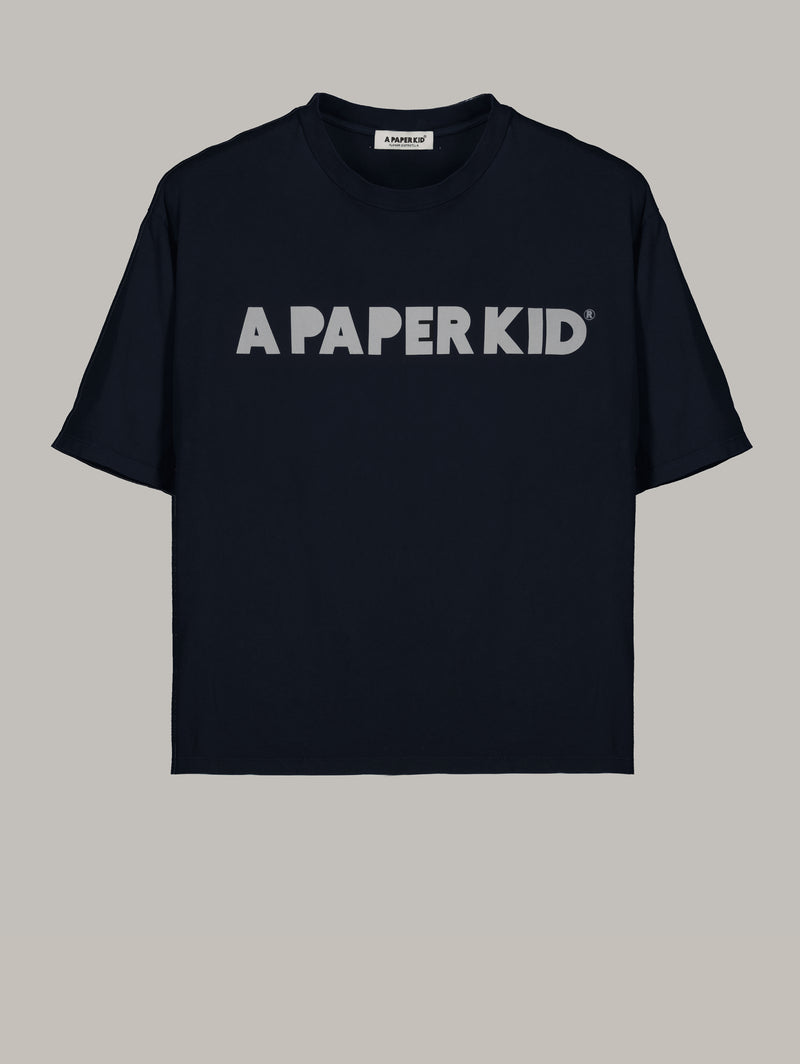 A PAPER KID-T-shirt con Logo Frontale Nero-TRYME Shop