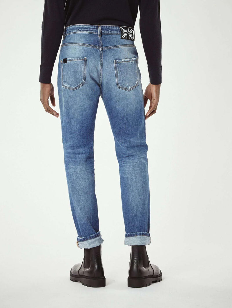Jeans Effetto Used Blu