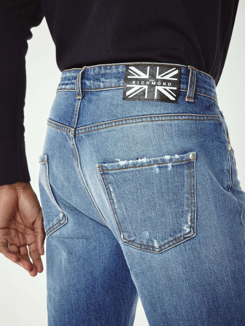Jeans Effetto Used Blu