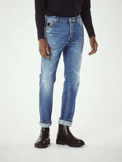 JOHN RICHMOND-Jeans Effetto Used Blu-TRYME Shop