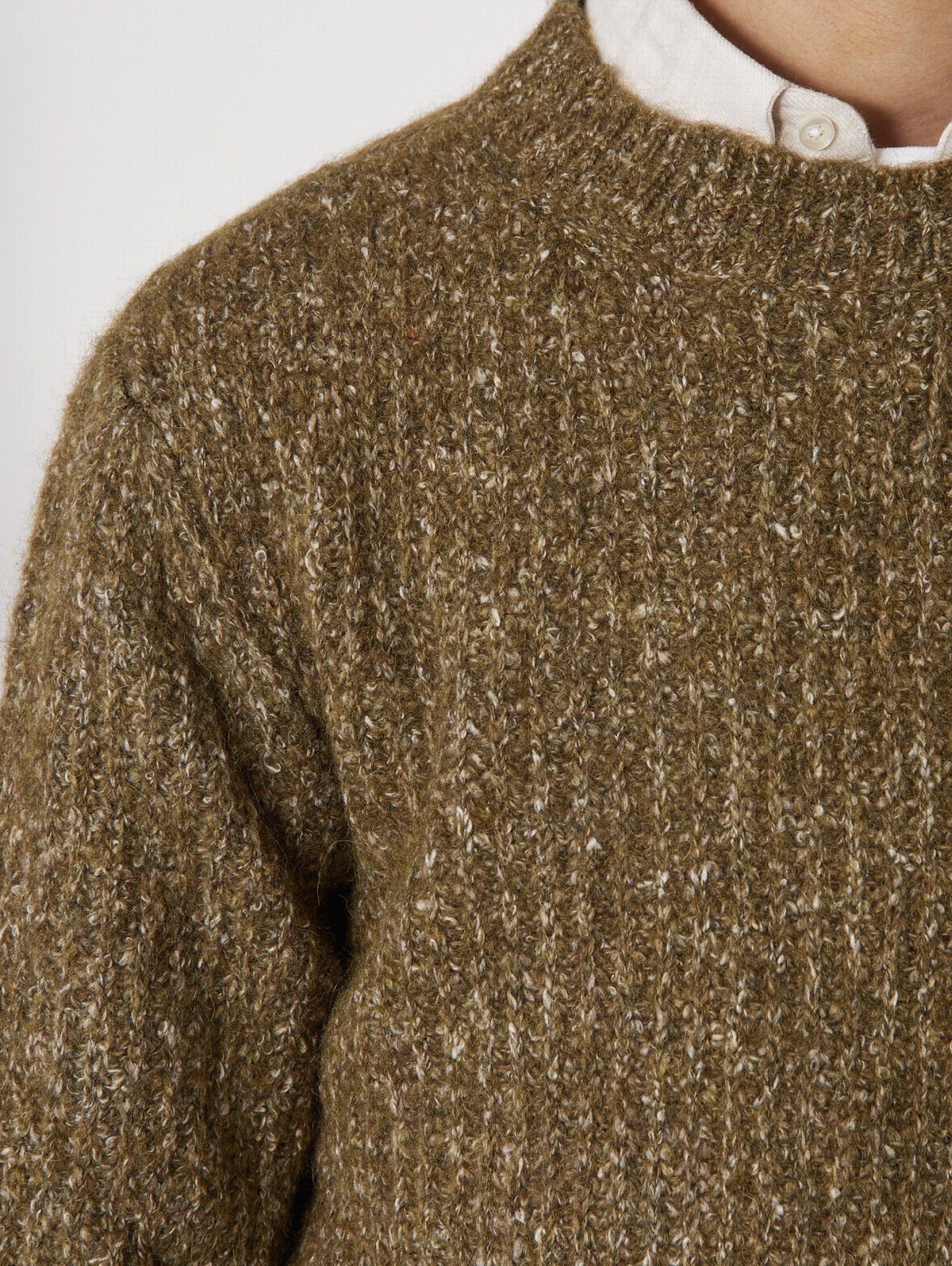 Green Marbled Effect Alpaca Sweater