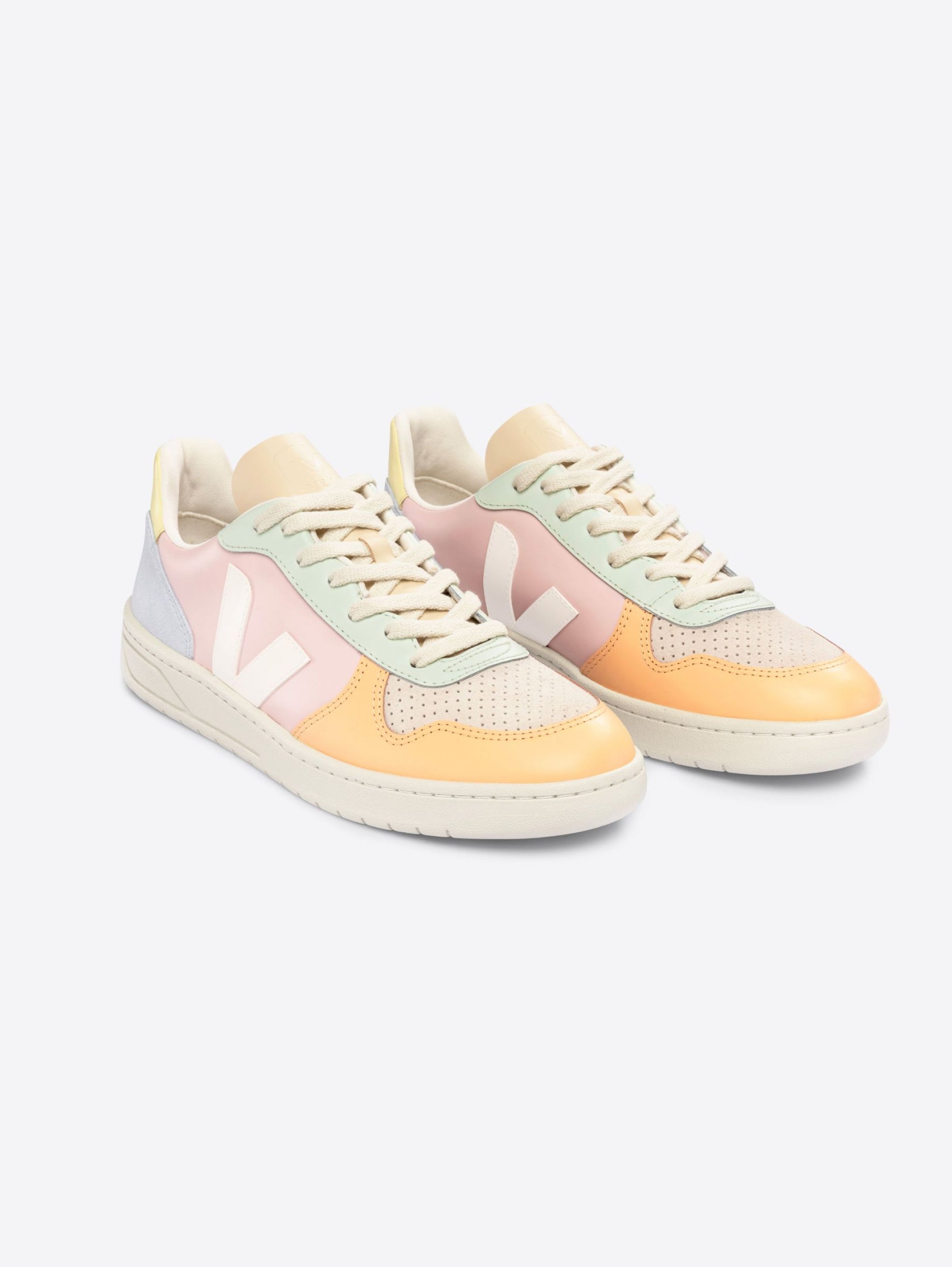Sneakers in Suede Multi Colore V-10 Petal/Bianco