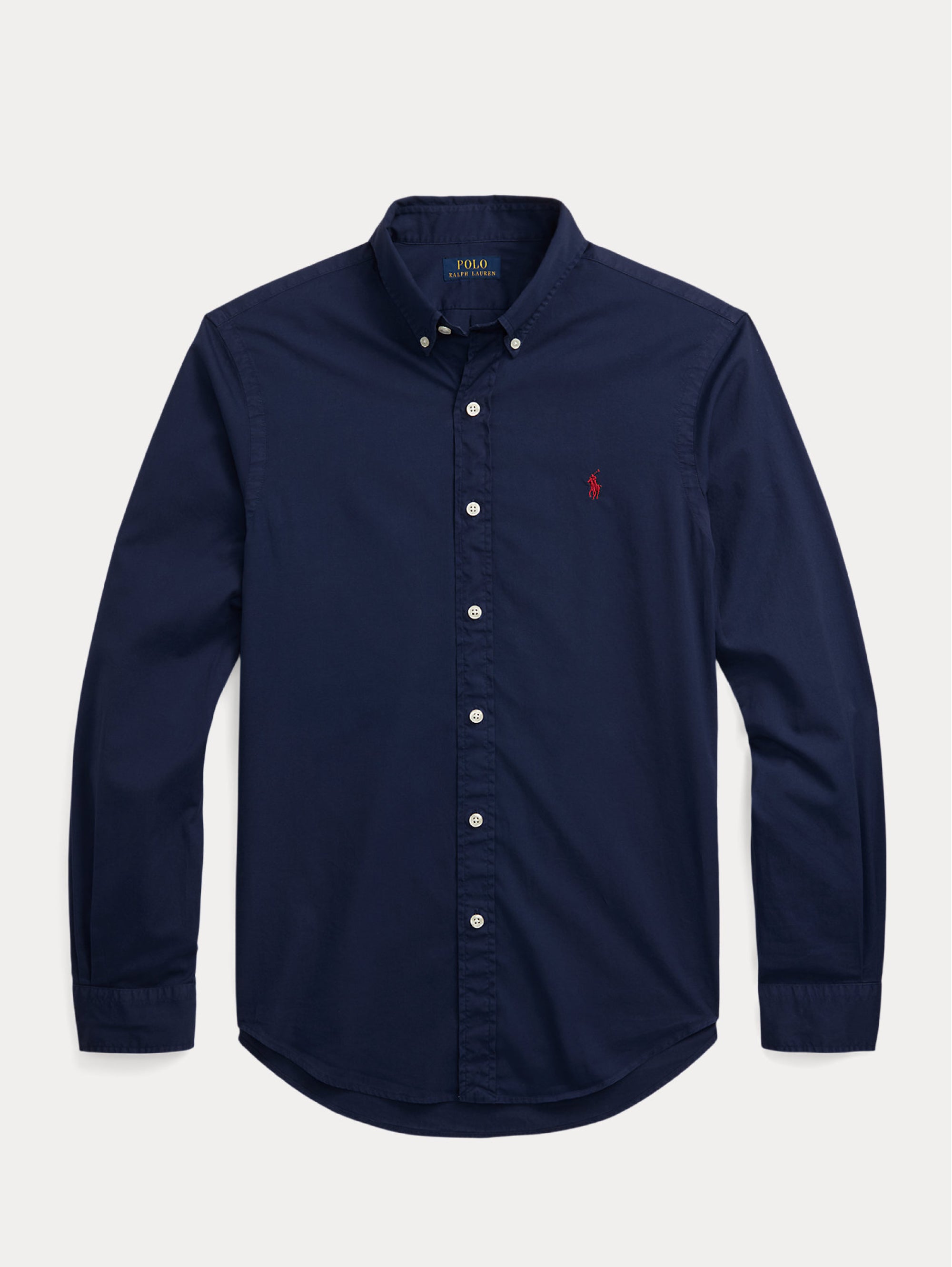 RALPH LAUREN-Camicia Slim Fit in Twill di Cotone Navy-TRYME Shop