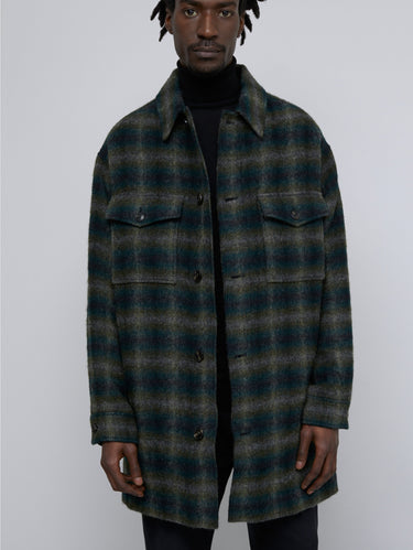 Cappotto Overshirt Check Verde