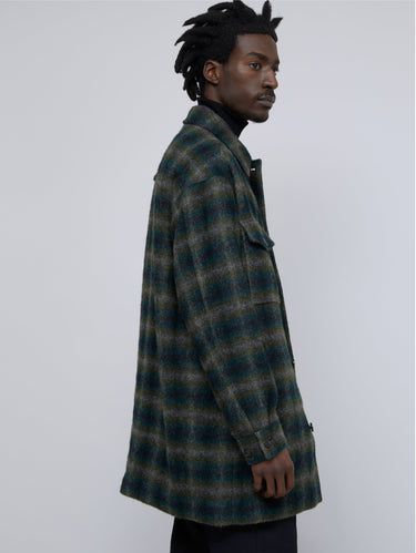 Cappotto Overshirt Check Verde