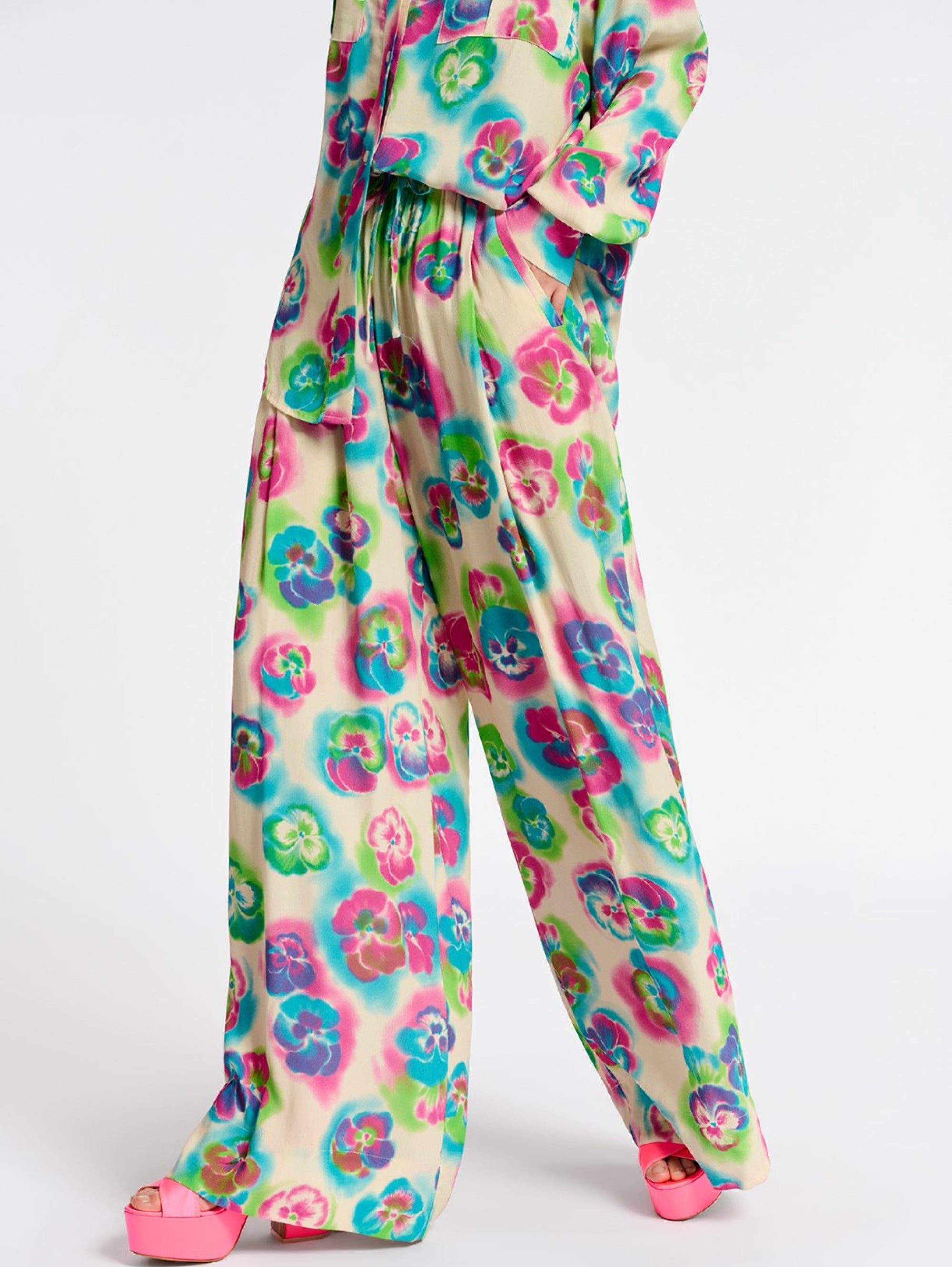 ESSENTIEL ANTWERP-Pantaloni con Stampa Floreale Multicolor-TRYME Shop