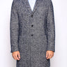 PAOLONI-Cappotto in Tweed Navy-TRYME Shop