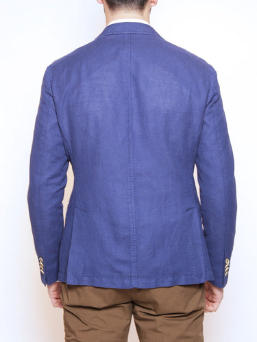 PAOLONI - Giacca tinto capo misto lino BLU-Giacche-Paoloni-TRYME Shop