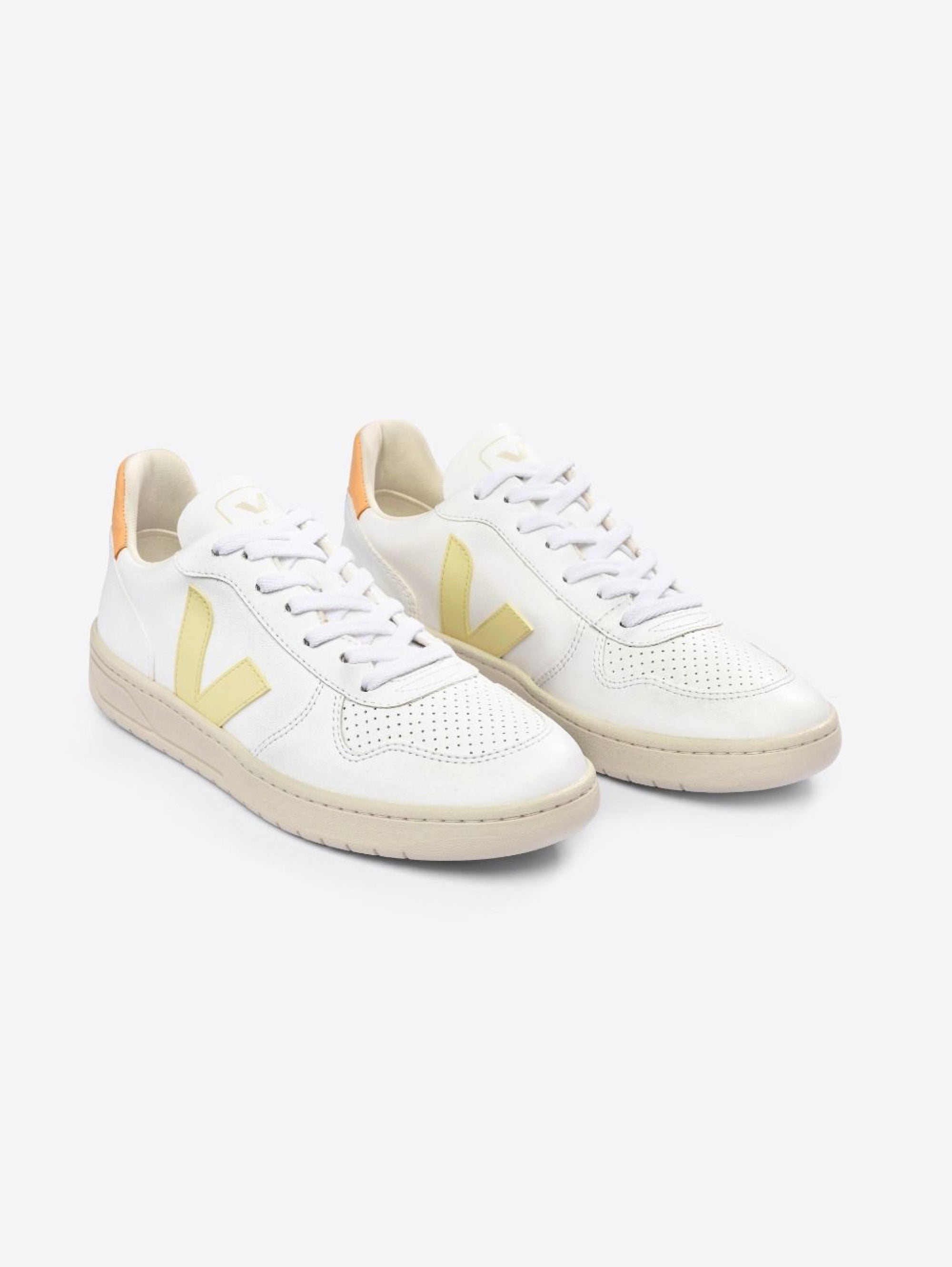 V-10 Yellow/Peach Vegan Leather Sneaker