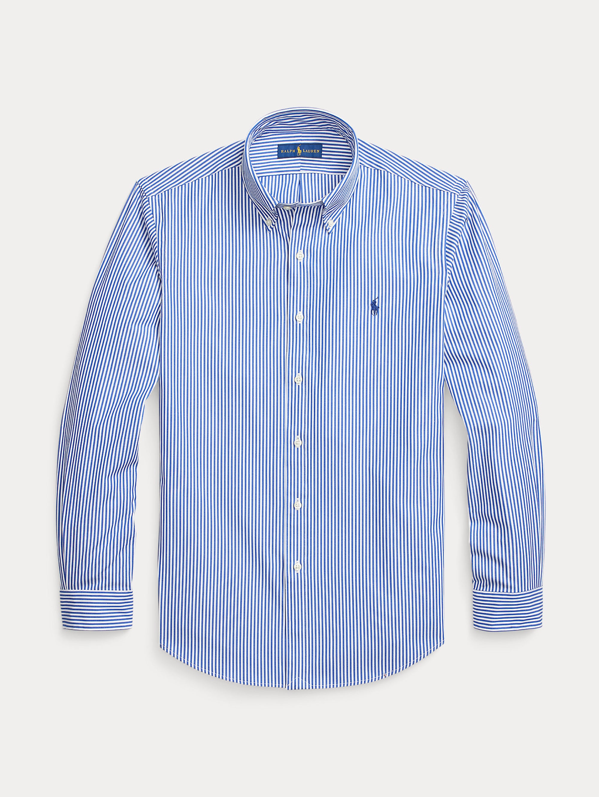 RALPH LAUREN-Camicia a Righe Custom Fit Blu/Bianco-TRYME Shop