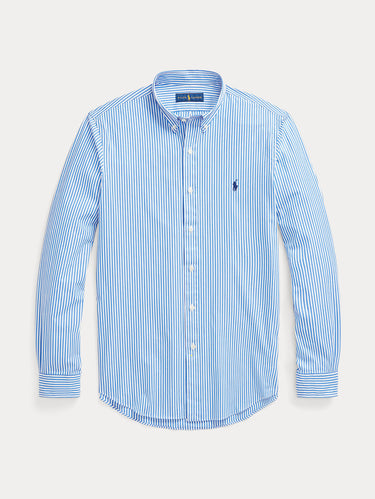 RALPH LAUREN-Camicia Sportiva Elasticizzata a Righe Blu/Bianco-TRYME Shop