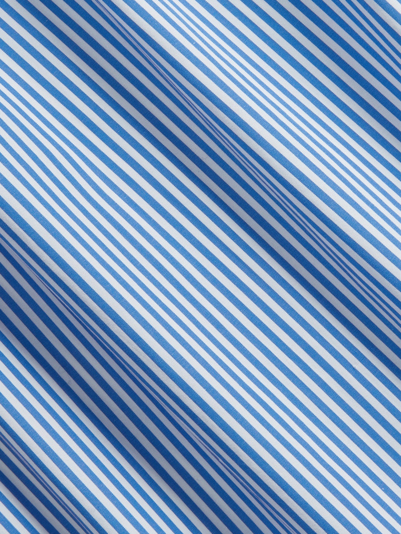 Camicia Sportiva Elasticizzata a Righe Blu/Bianco