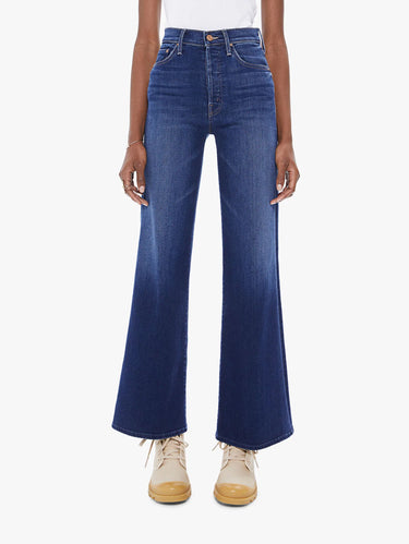 MOTHER-Jeans a Zampa alla Caviglia Vita Alta Blu Medio-TRYME Shop