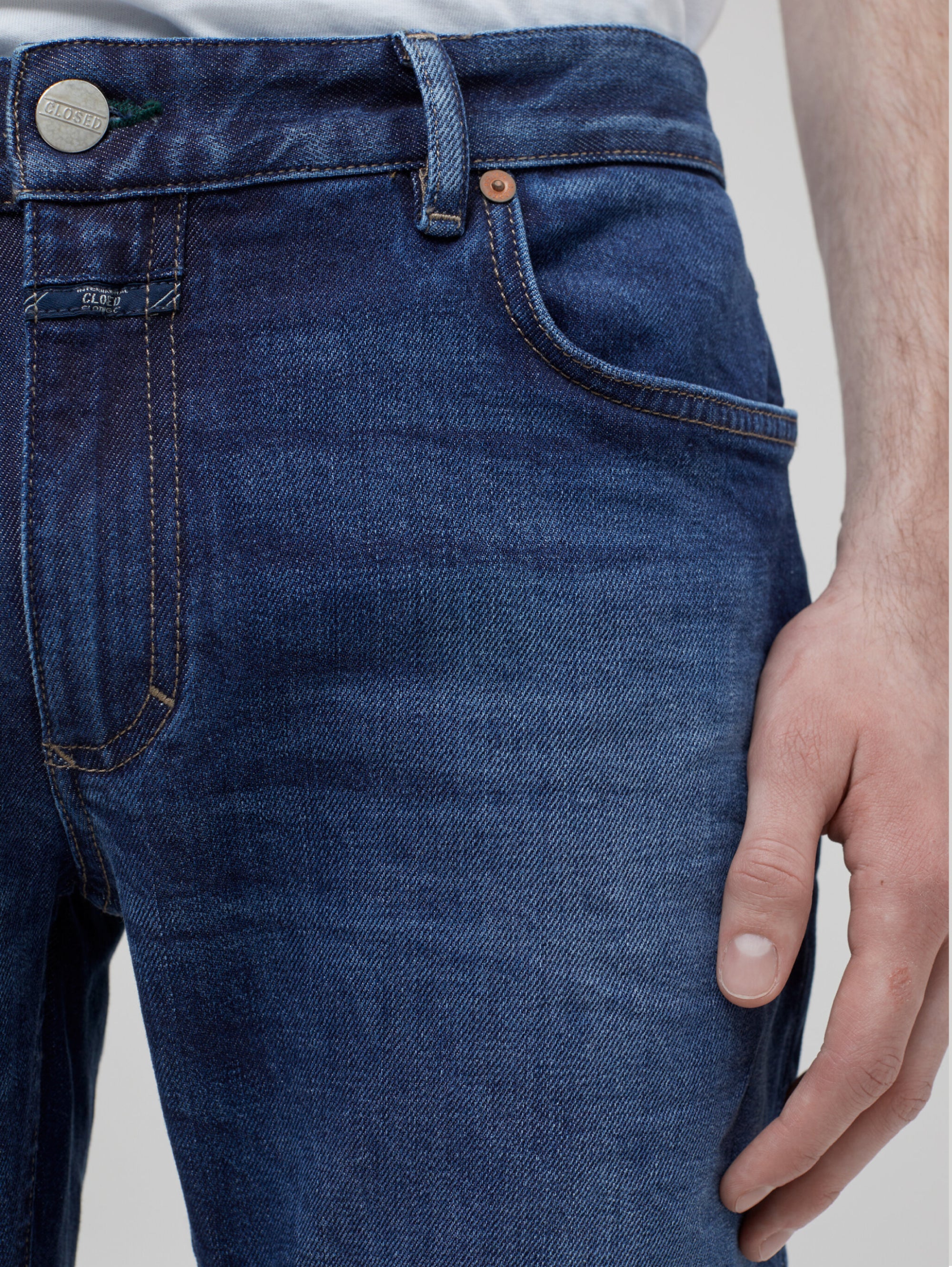 Jeans Slim in Cotone Organico Blu