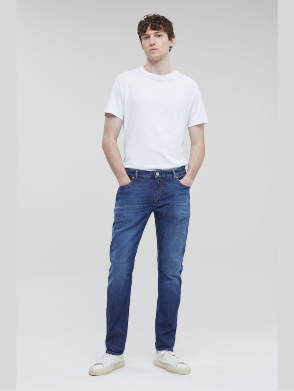 Schmale Jeans aus blauer Bio-Baumwolle