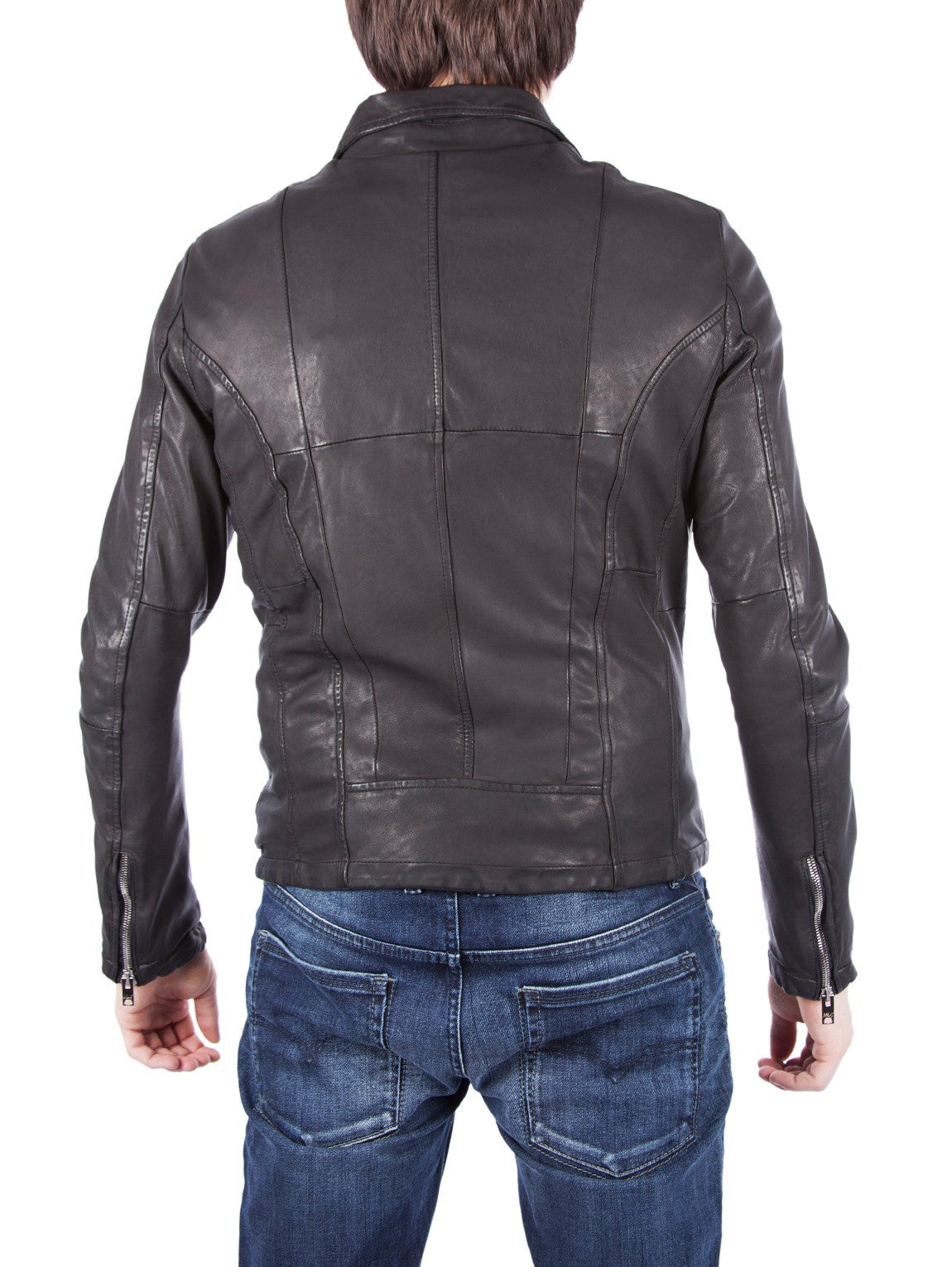 WLG by GIORGIO BRATO - Jacket simil Chiodo NERO-Jacket-Wlg by Giorgio Brato-TRYME Shop
