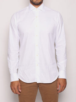 XACUS-Camicia in Twill Lavato Bianco-TRYME Shop