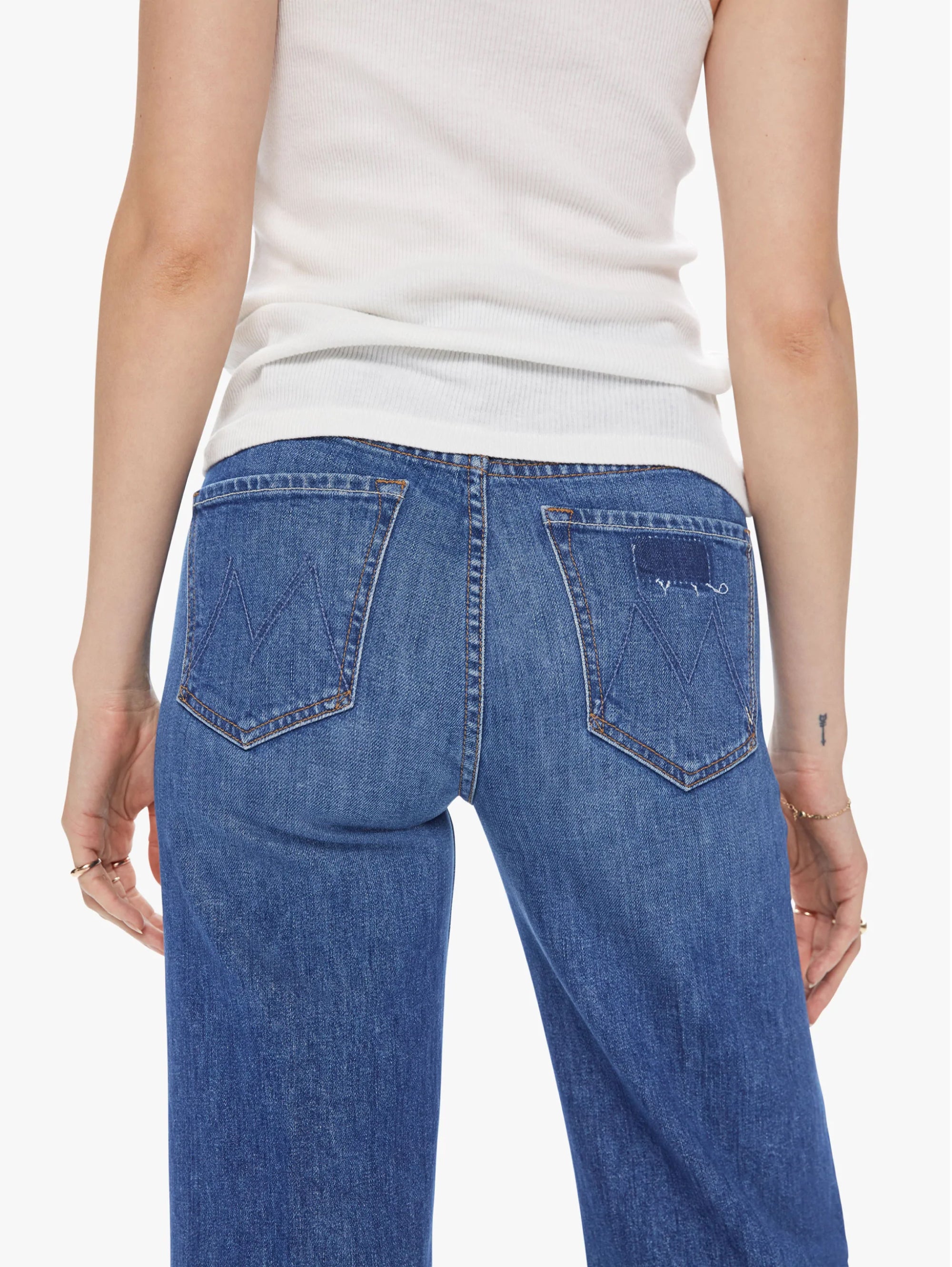 MOTHER-Jeans a Zampa Vita Alta Blu-TRYME Shop