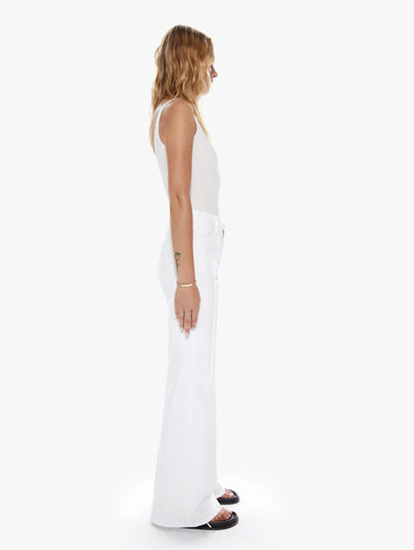 White High-Waisted Flared Jeans
