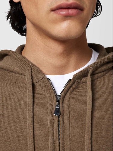 Suede Zip-Up Hoodie