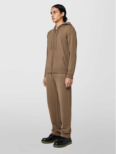 Suede Zip-Up Hoodie